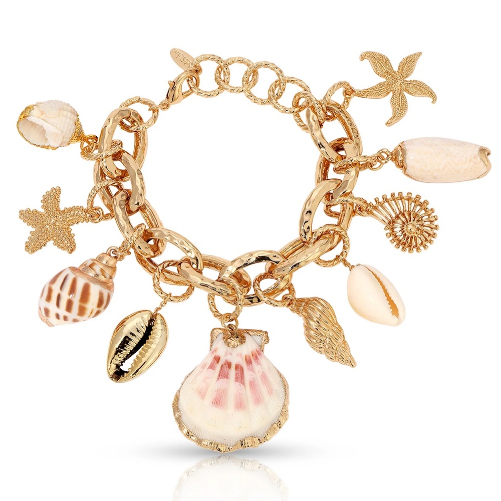 Ettika Gold Seashell Charm Bracelet